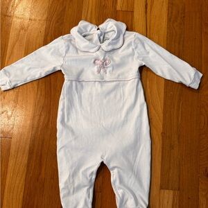 Little English White Baby One Piece with Pink Bow size 18 month